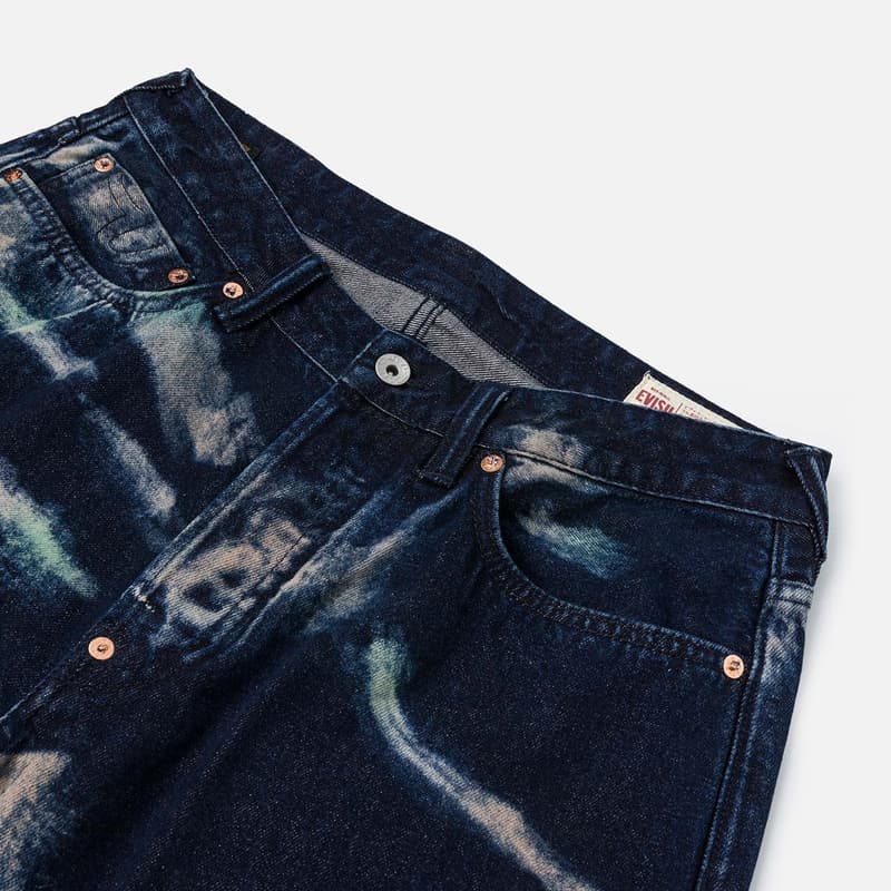 Штаны EVISU Джинсовый Синий Мужские Джинсы - изображение 5