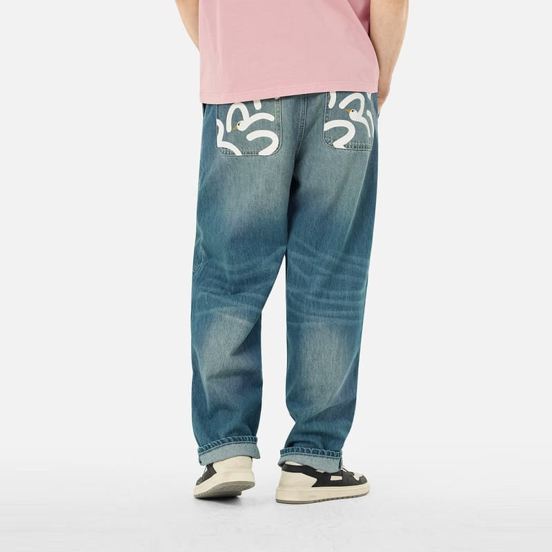 Штаны EVISU SS25 Джинсы Мужские Джинсовый Синий - изображение 3