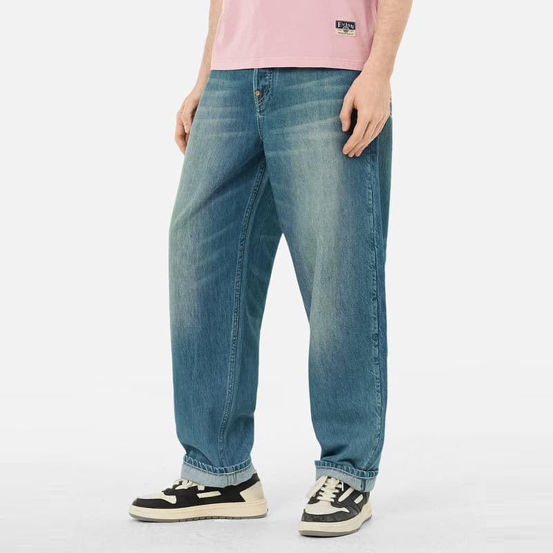 Штаны EVISU SS25 Джинсы Мужские Джинсовый Синий - изображение 4