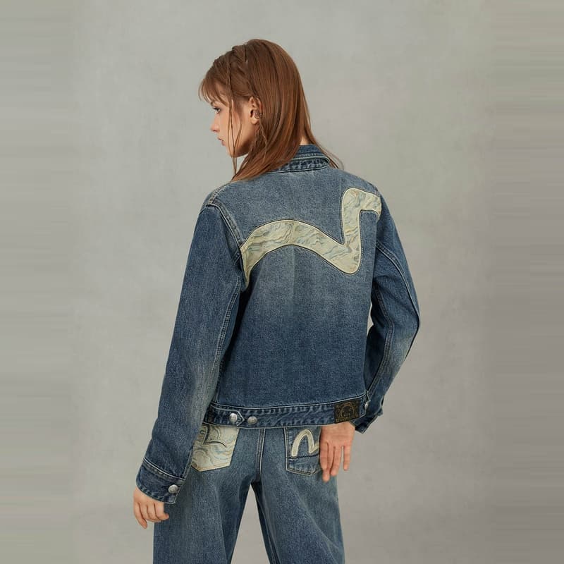 EVISU 2025 Осенний Деним Куртка Женская - изображение 3