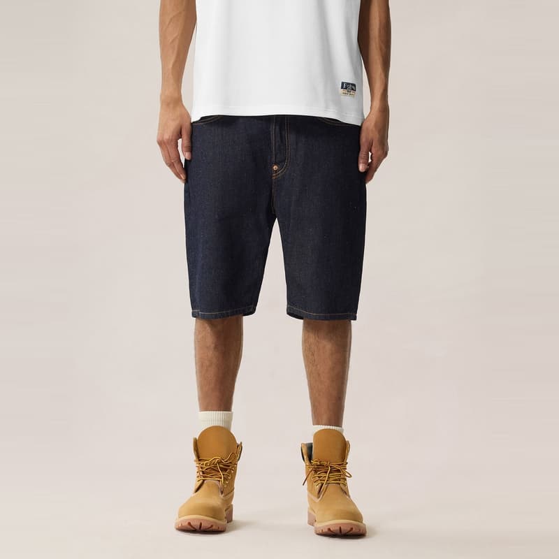 Джинсовые шорты EVISU Джинсовые синие мужские джинсовые шорты - изображение 4