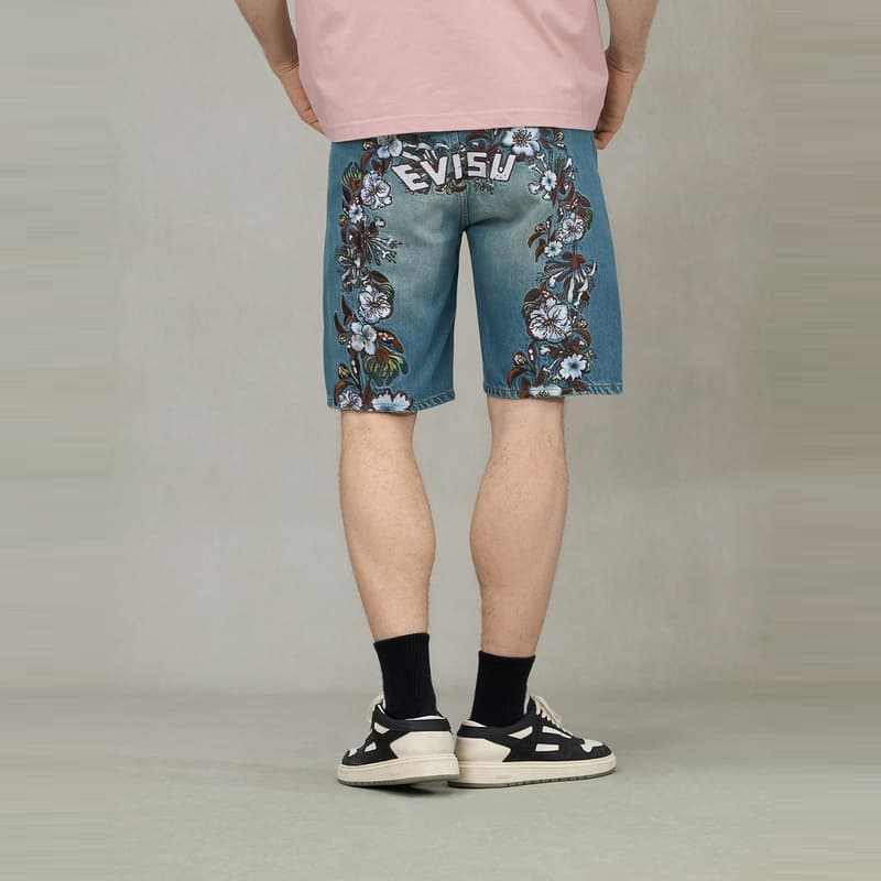 Джинсовые шорты EVISU SS25 2025 Летние Джинсовые Шорты Мужские - изображение 3