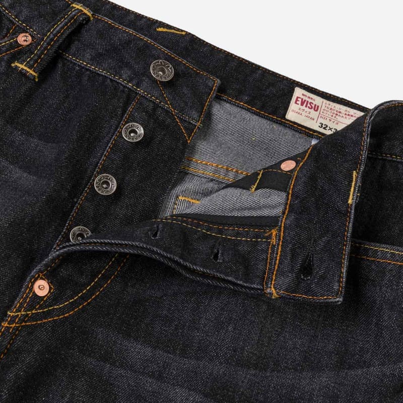 Штаны EVISU Denim Черные Мужские Джинсы - изображение 7