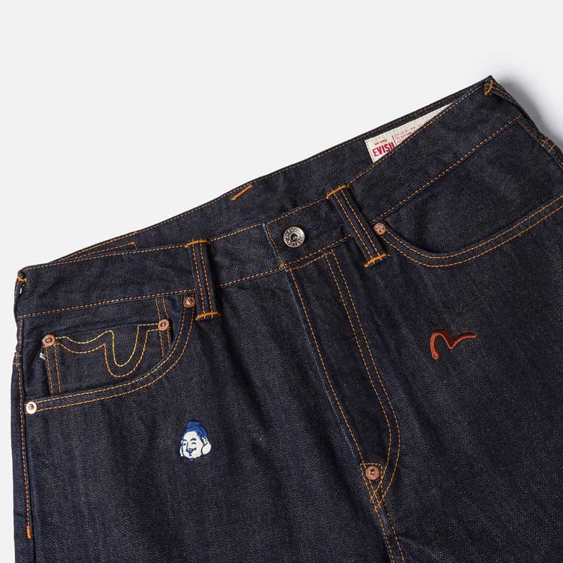Штаны EVISU Джинсовый Синий Мужские Джинсы - изображение 5