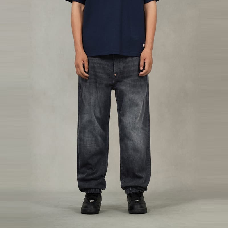 Штаны EVISU Denim Черные Мужские Джинсы - изображение 4