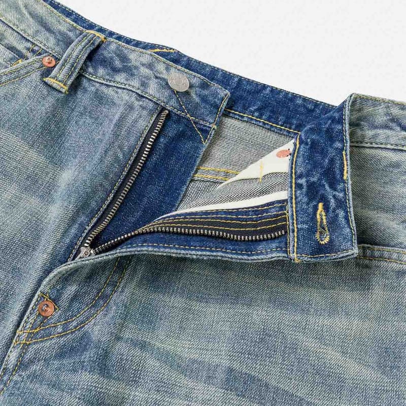 Штаны EVISU Джинсовый Синий Мужские Джинсы - изображение 7