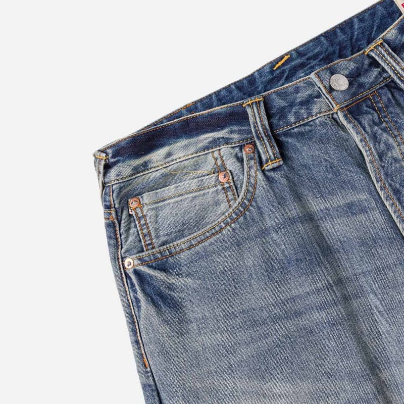 Штаны EVISU Джинсовый Синий Мужские Джинсы - изображение 7
