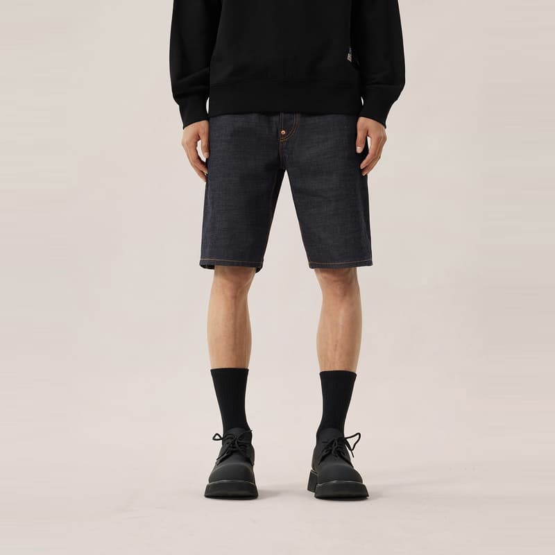 Джинсовые шорты EVISU Джинсовые синие мужские джинсовые шорты - изображение 4