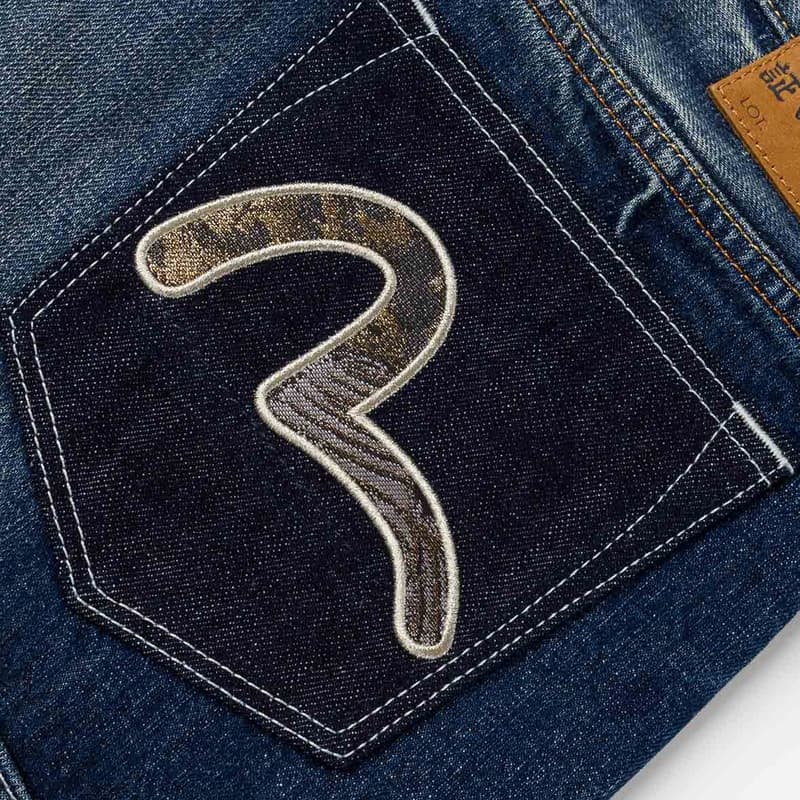 Джинсовые шорты EVISU Джинсовые синие мужские джинсовые шорты - изображение 5