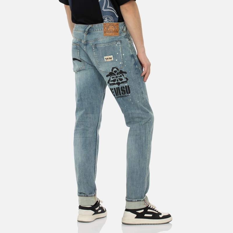 Штаны EVISU Джинсовый Синий Мужские Джинсы - изображение 3