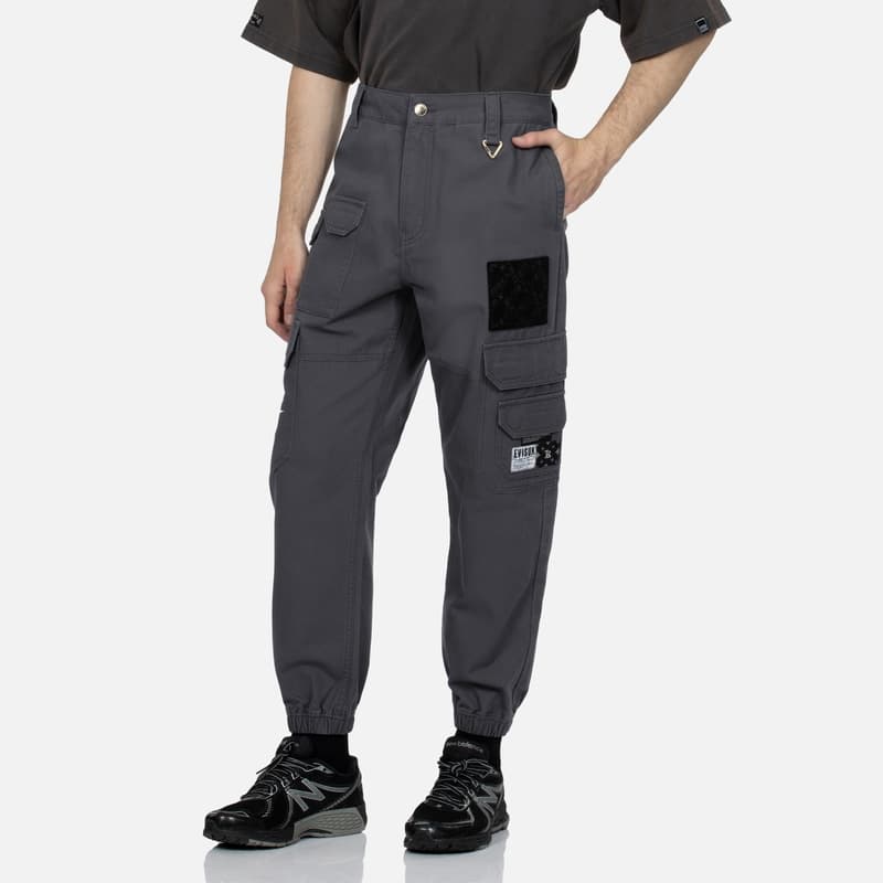 Штаны EVISU Темно-серые Мужские Карго Брюки - изображение 4