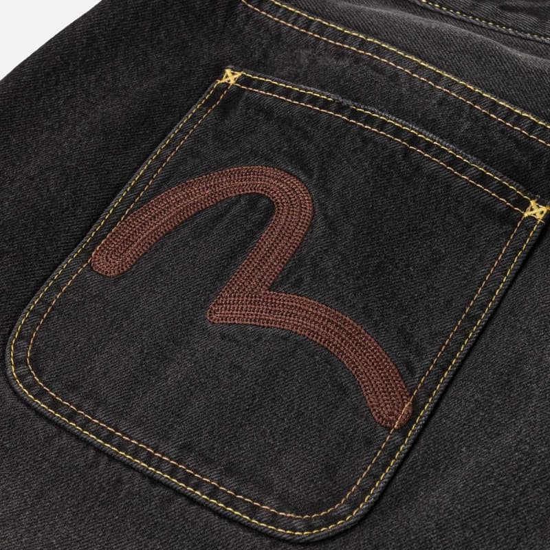 Джинсовые шорты Evisu Denim Черные Мужские Джинсовые Шорты - изображение 5