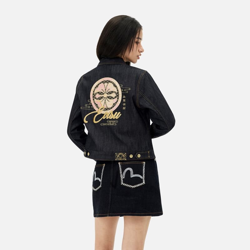 Evisu Джинсовая Куртка Женская Синяя - изображение 3
