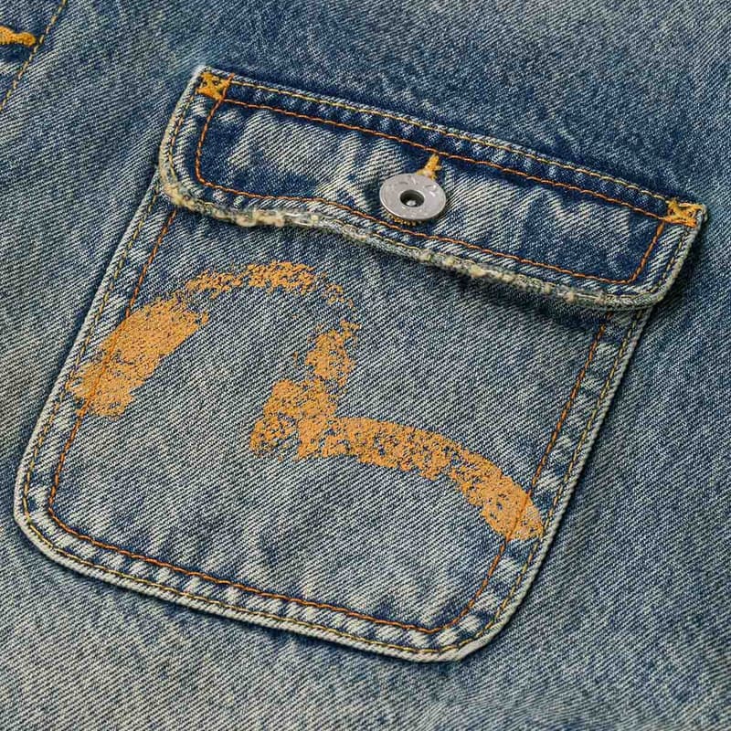 Джинсовая куртка EVISU New Vintage 2025 Осенняя Джинсовая Куртка Мужская - изображение 3