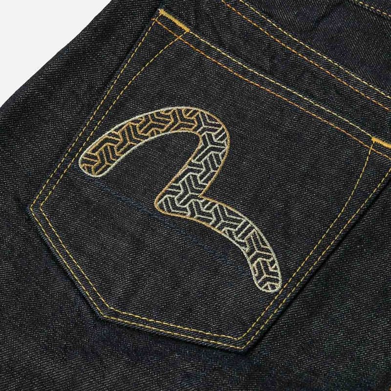 Штаны EVISU Джинсовый Синий Мужские Джинсы - изображение 8