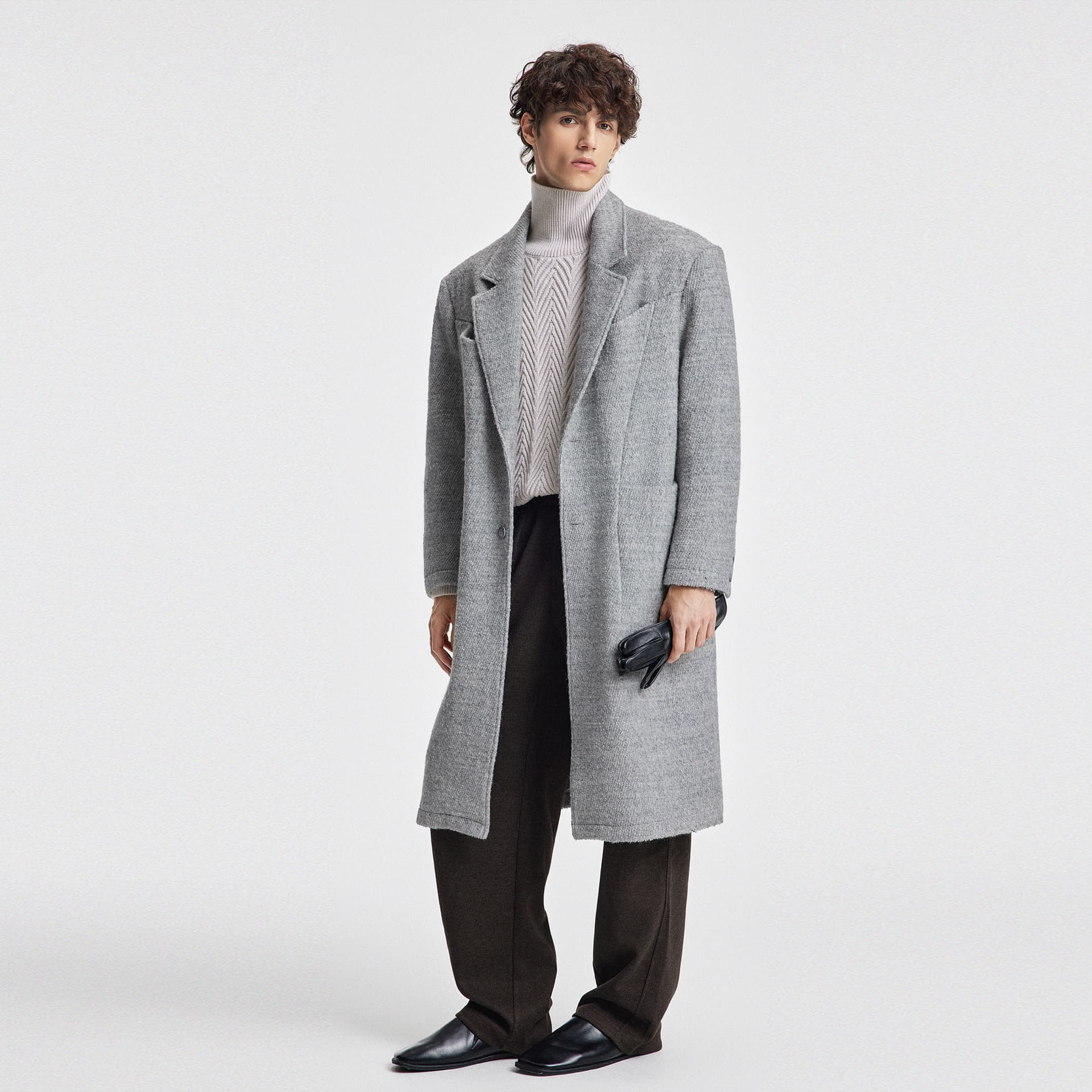 Пальто Bodydream Men's Gray Coat Bodydream Мужское Серое Пальто - изображение 8