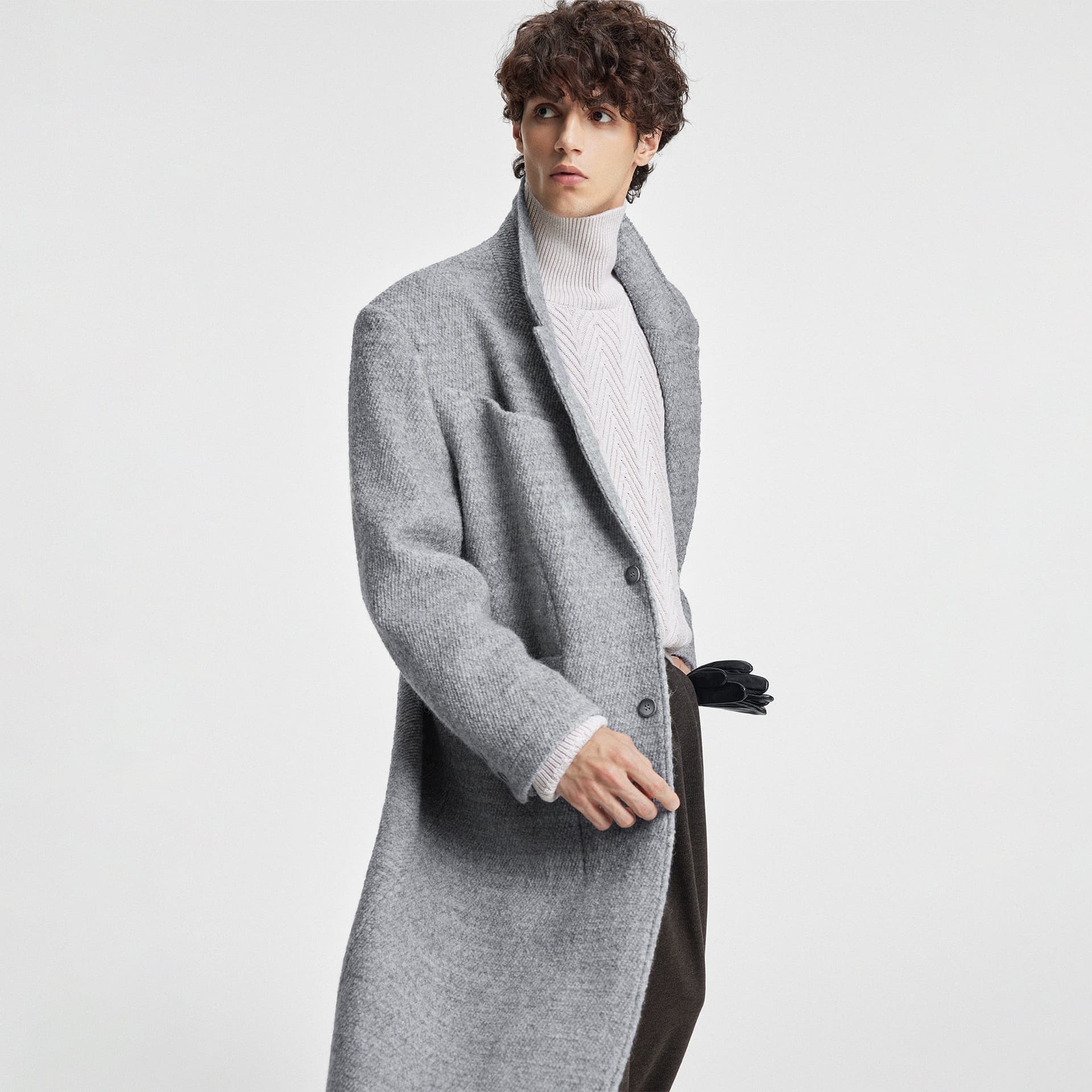 Пальто Bodydream Men's Gray Coat Bodydream Мужское Серое Пальто - изображение 3