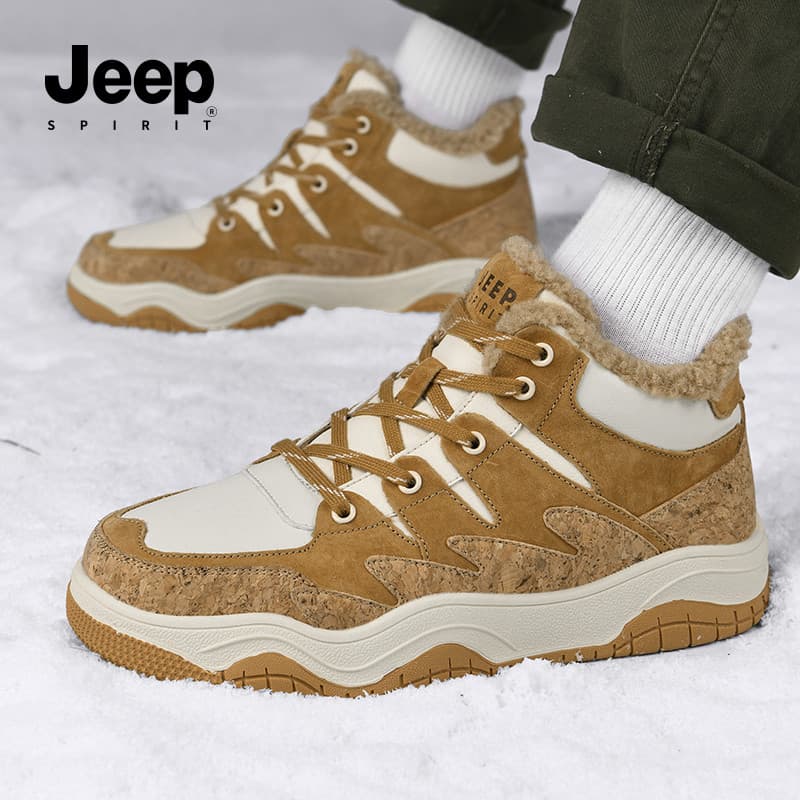 Ботинки зимние JEEP SPIRIT Outdoor Commute Зимний Утолщенный и С флисовой подкладкой Сноубутсы Короткие до середины голени - изображение 8
