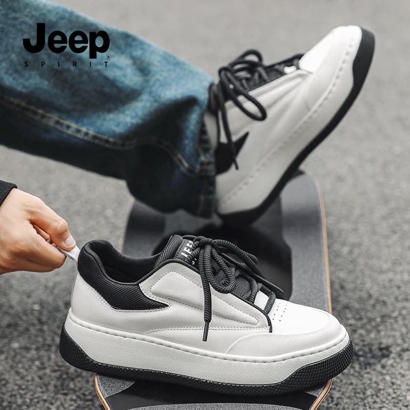 Кроссовки JEEP SPIRIT Амортизация Устойчивость к износу Легкая Дышащая Увеличение высоты Низкий Топ Скейтборд Обувь Мужская - изображение 8