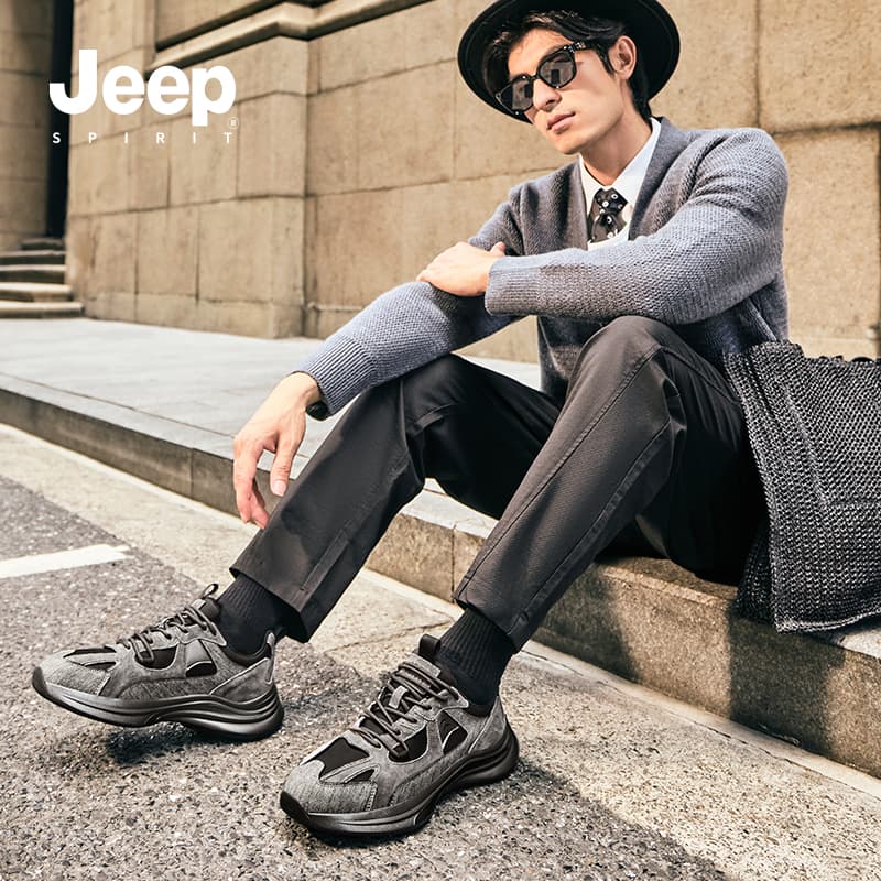 Кроссовки JEEP SPIRIT Низкий Топ Повседневная Обувь Мужская Древний Городской Серый - изображение 7