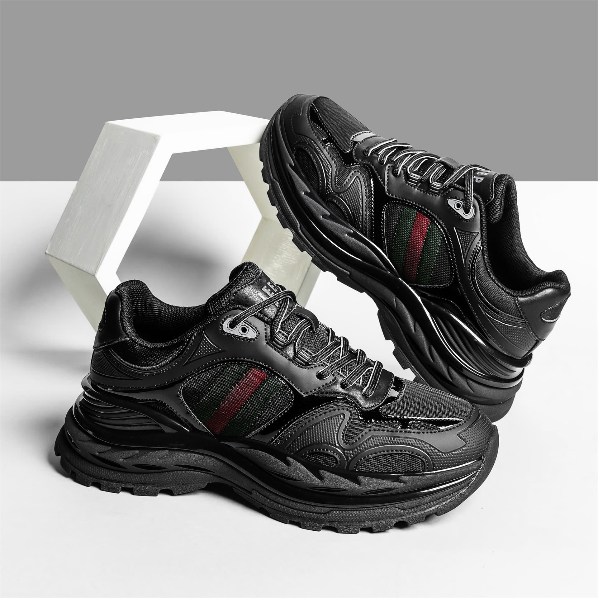 Кроссовки JEEP SPIRIT Darth Vader Chunky Sneakers Low Top Premium Graphite Black [Летний Дышащая Сетка] Мужской - изображение 7