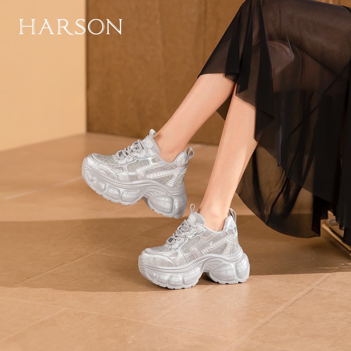 Кроссовки HARSON Chunky Sneakers Low Top Женские - изображение 4