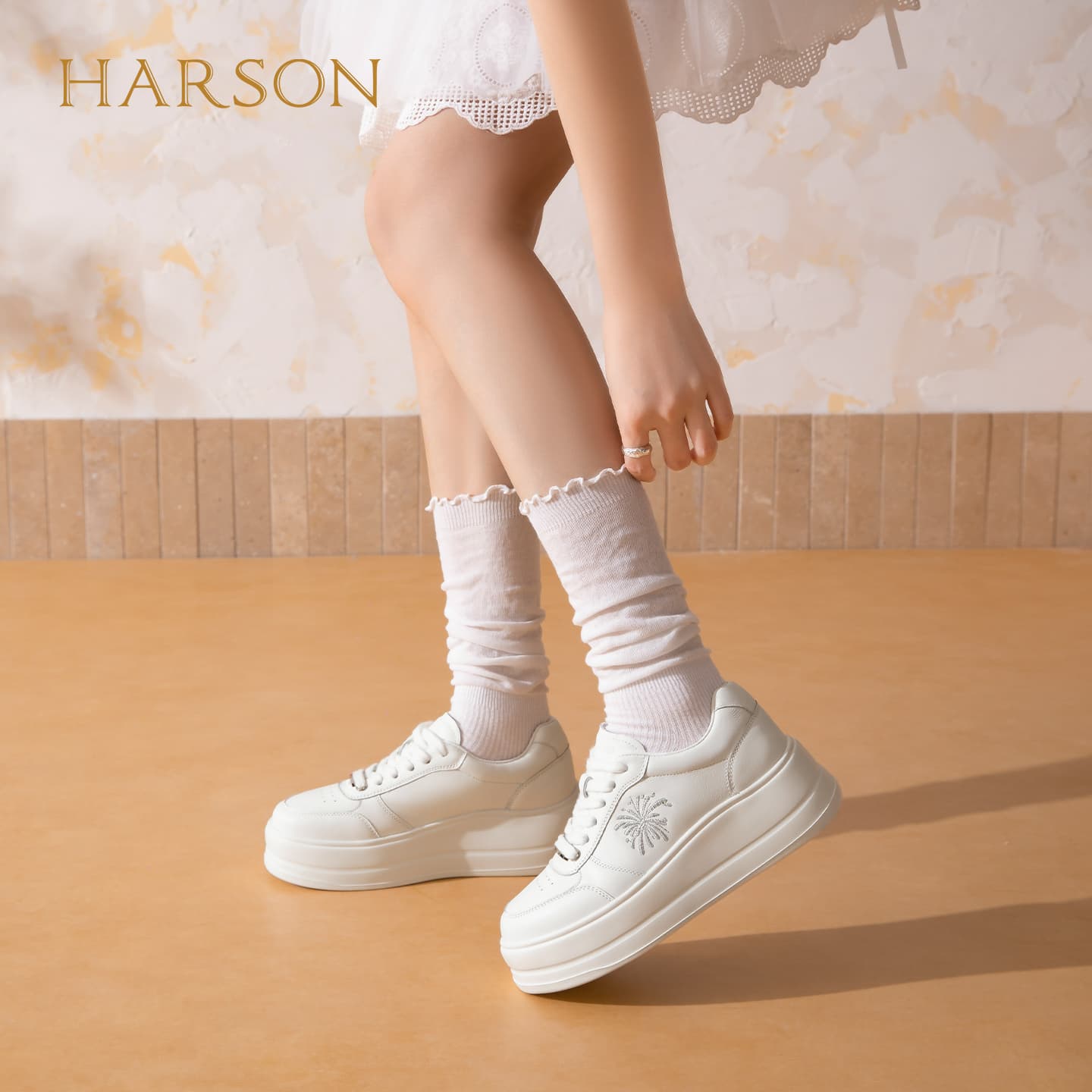 Кроссовки HARSON Кеды для скейтбординга Low Топ Белый Женские - изображение 5
