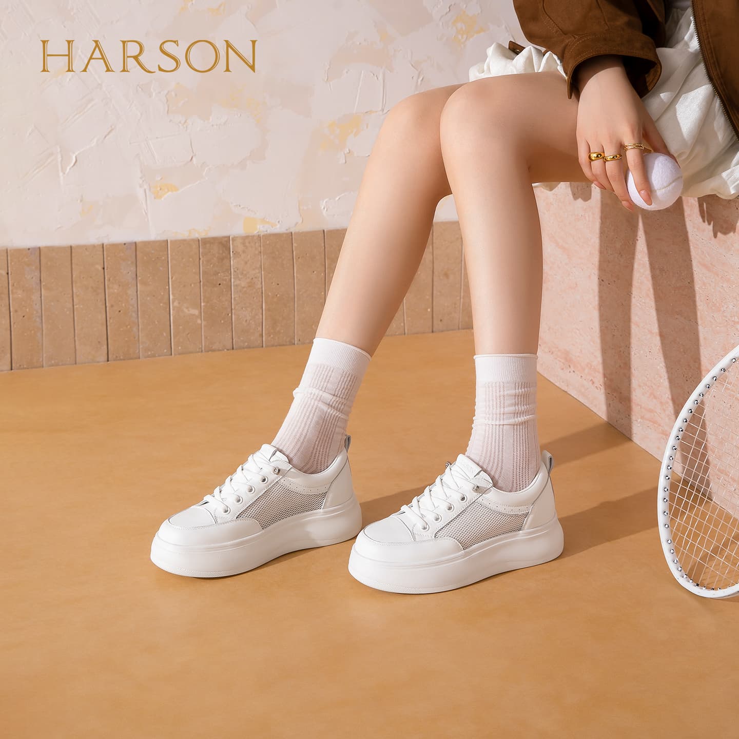 Кроссовки HARSON Кеды для скейтбординга Low Топ Белый Женские - изображение 4