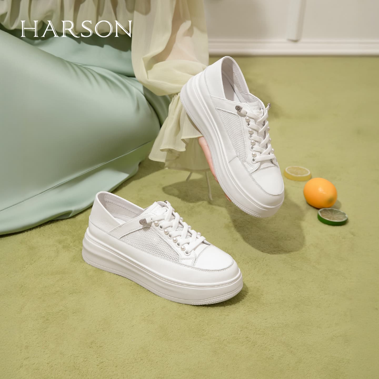 Кроссовки HARSON Кеды для скейтбординга Low Топ Белый Женские - изображение 5