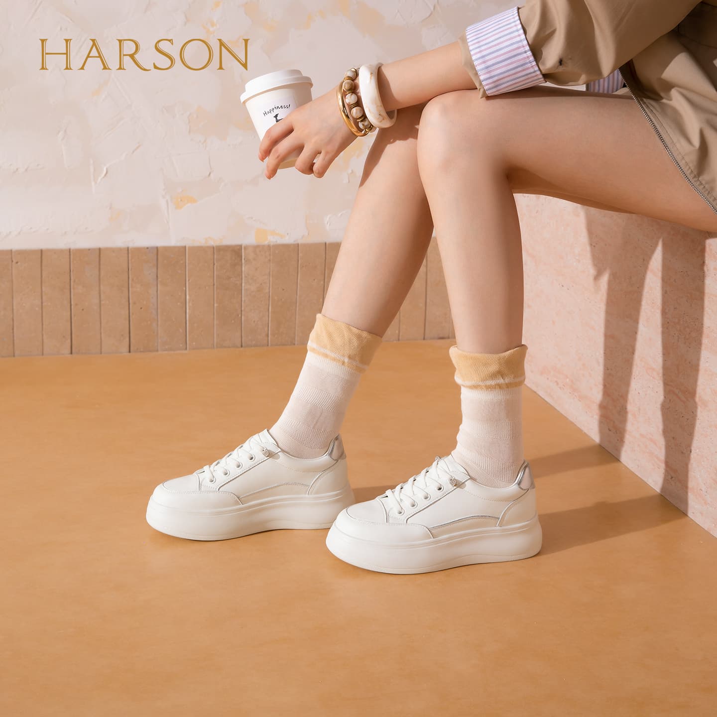 Кроссовки HARSON Кеды для скейтбординга Low Топ Белый Женские - изображение 4