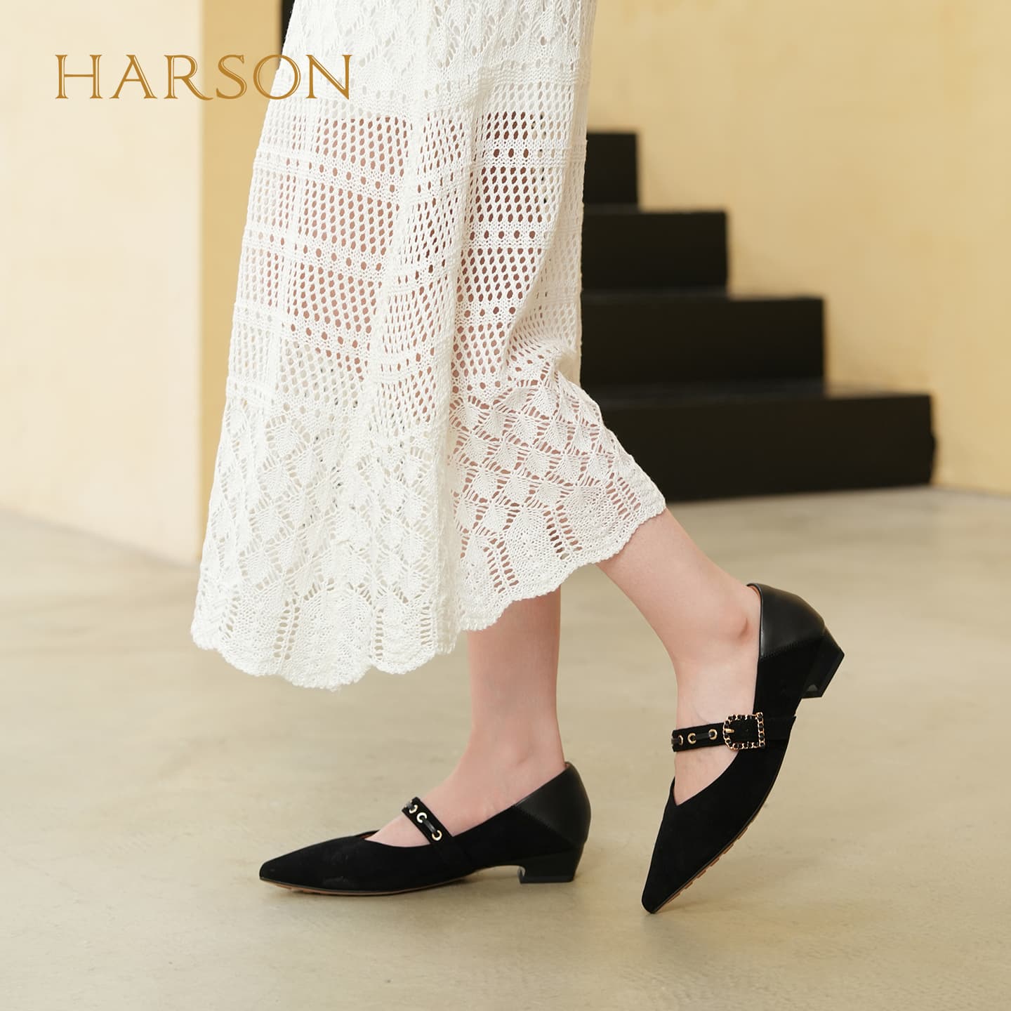 HARSON Mary Jane Shoes Black Sheepskin Women's - изображение 7