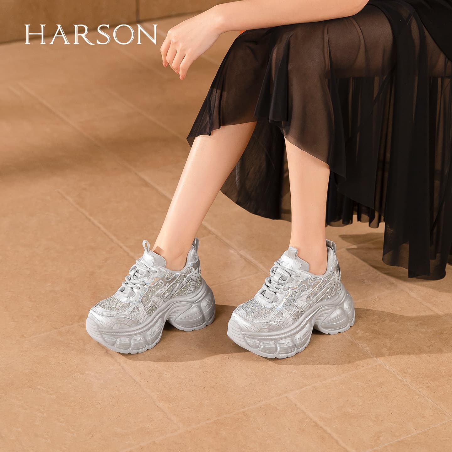 Кроссовки HARSON Chunky Sneakers Low Top Женские - изображение 5
