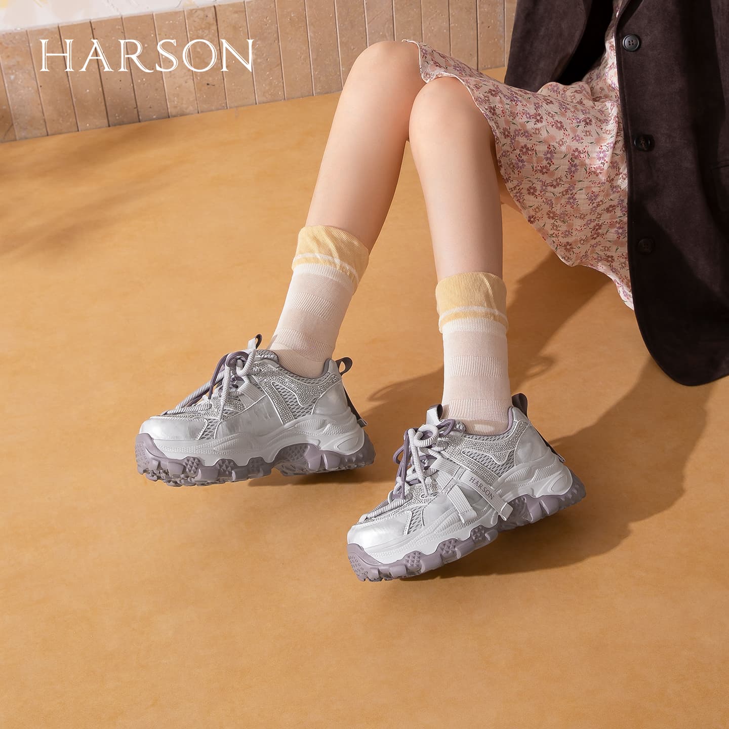 Кроссовки HARSON Массивные кроссовки Low Топ Женские - изображение 4