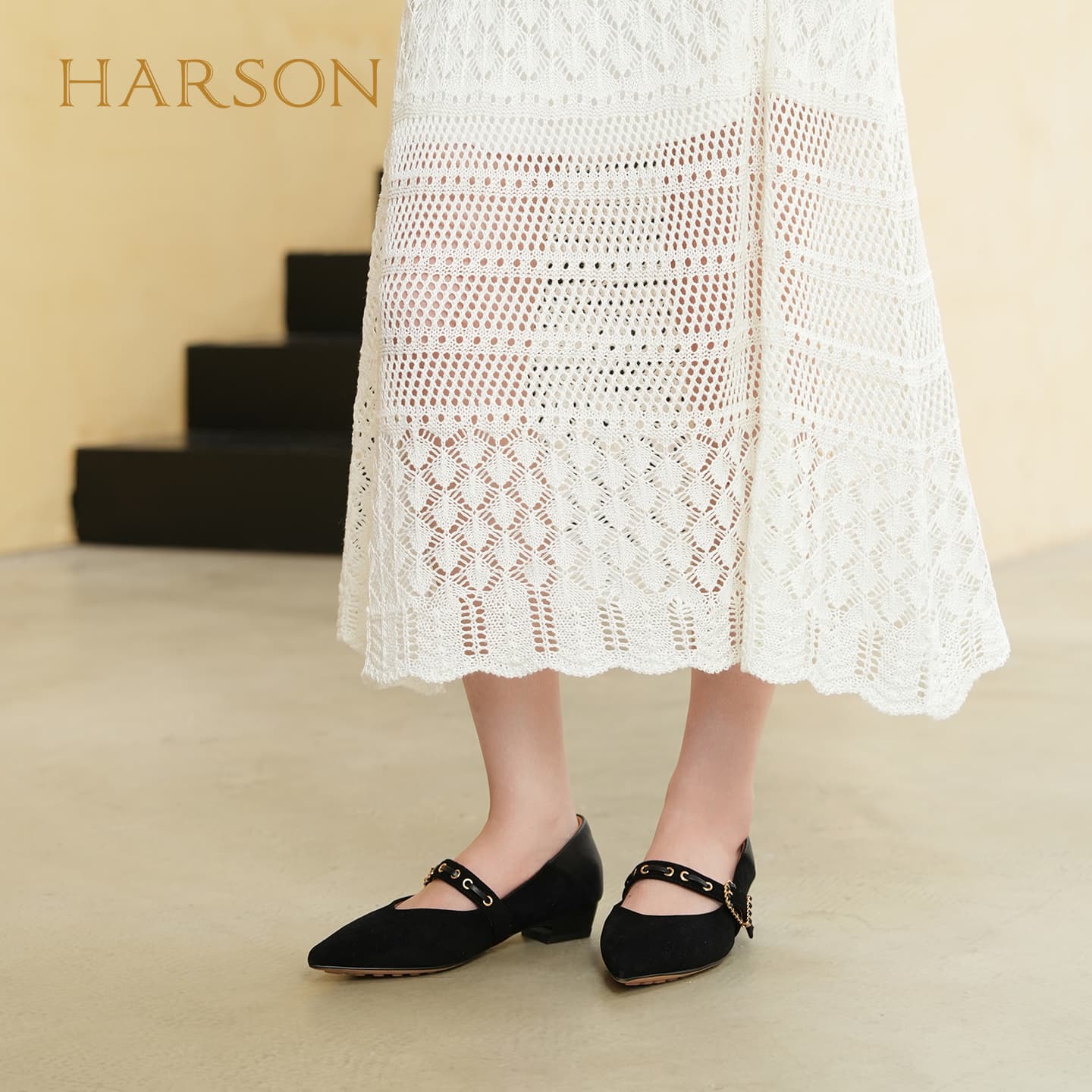 HARSON Mary Jane Shoes Black Sheepskin Women's - изображение 6