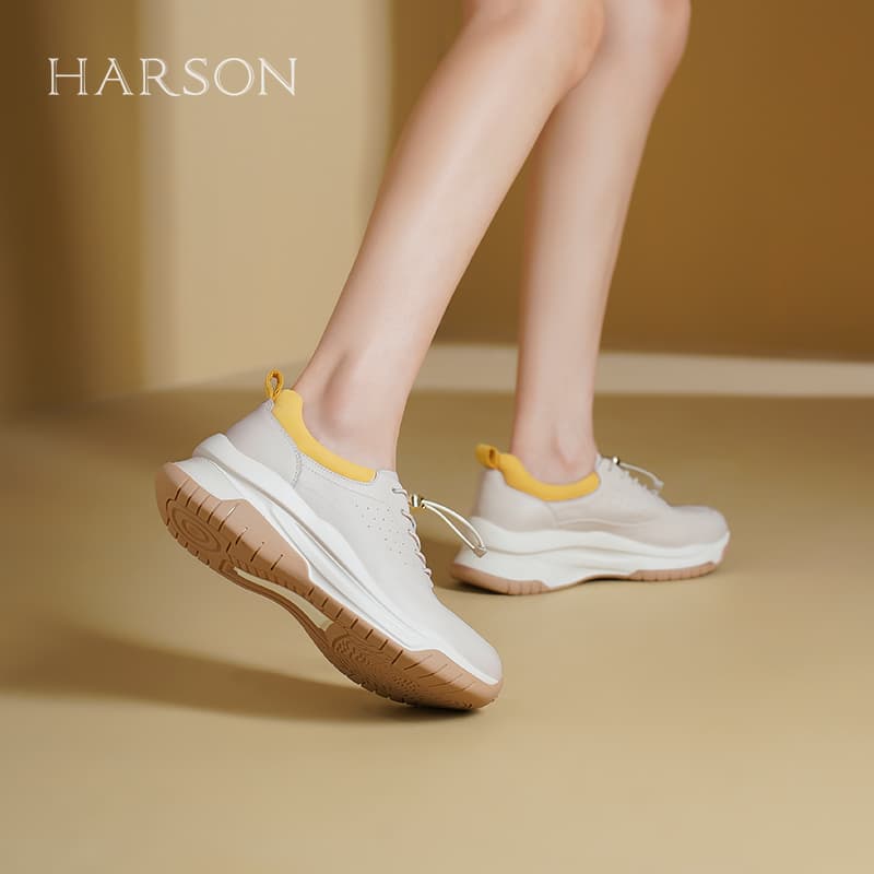 Кроссовки HARSON Коровья кожа Амортизация Низкий топ Повседневная обувь Женская - изображение 6