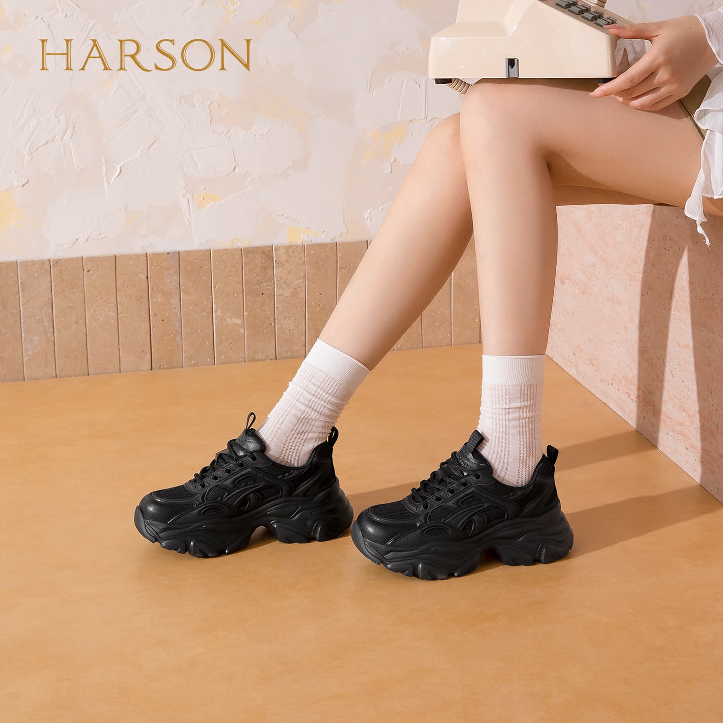 Кроссовки HARSON Массивные кроссовки Low Топ Женские - изображение 4