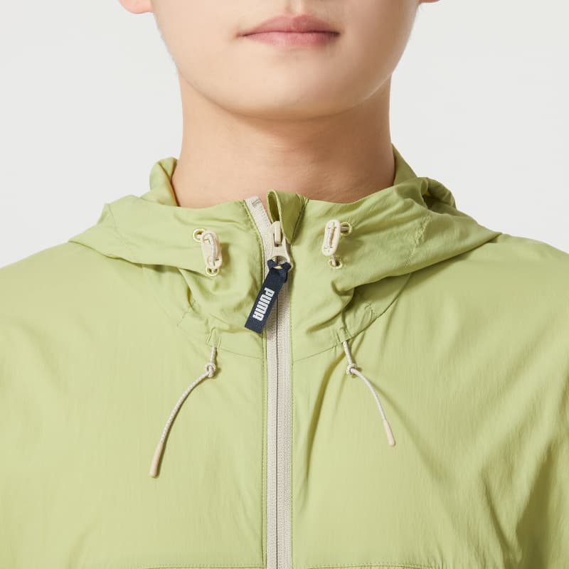Куртка PUMA Colorblock Lightweight Woven Hoodie Jacket Green - изображение 8