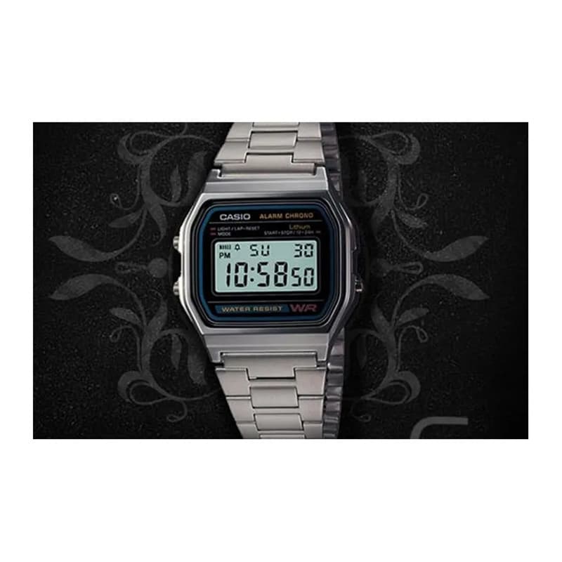Часы CASIO Маленький Серебряный Блок Кварцевый Механизм Нержавеющая Сталь Шнуровка Унисекс Серебристый Циферблат - изображение 4