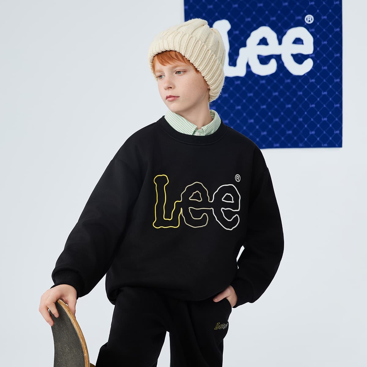 Lee Толстовка Теплоизоляционный С флисовой подкладкой Удобный Мягкий Легкий Принт Универсальный Детский - изображение 2