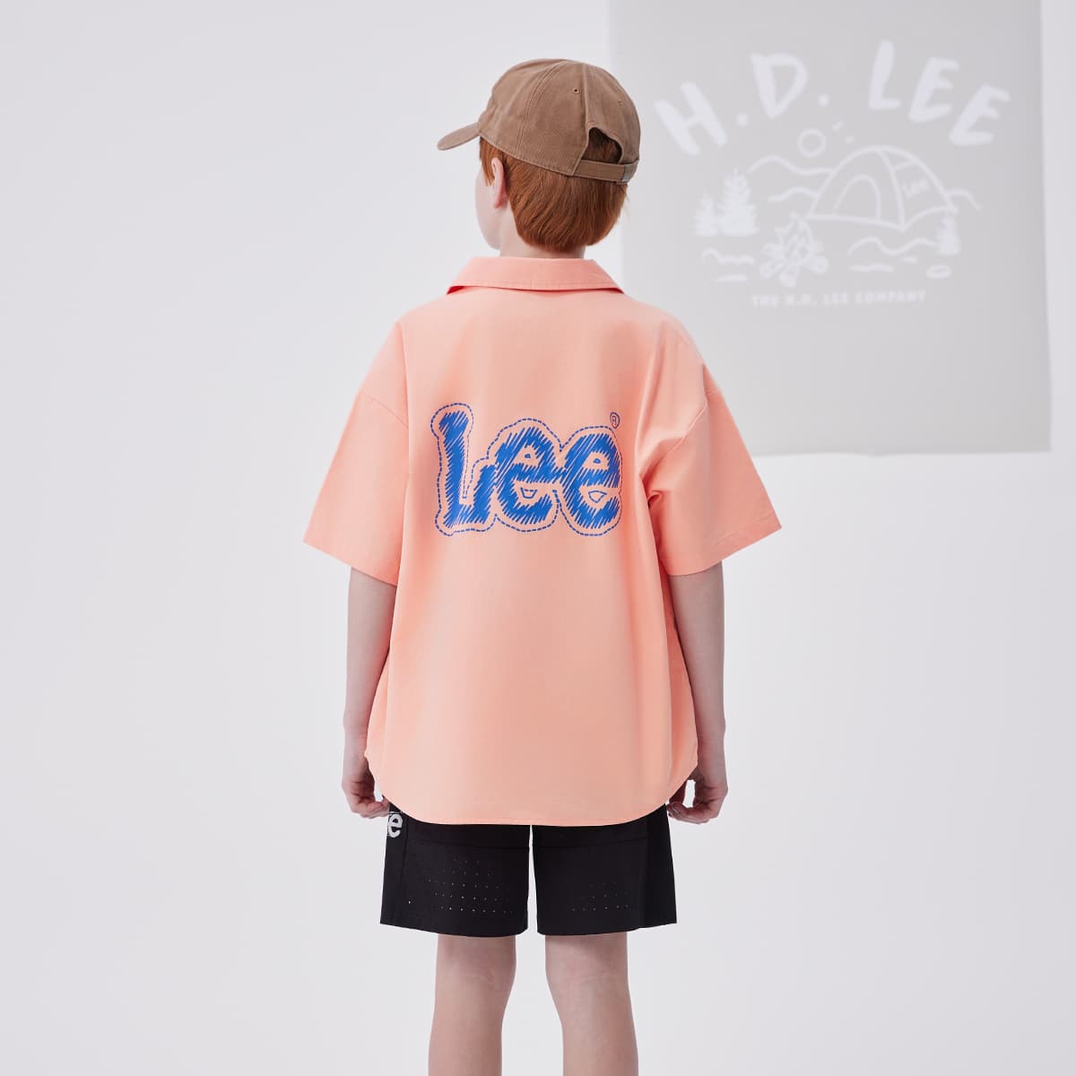 LEE KIDS Однотонная рубашка с буквой Летняя для детей - изображение 4