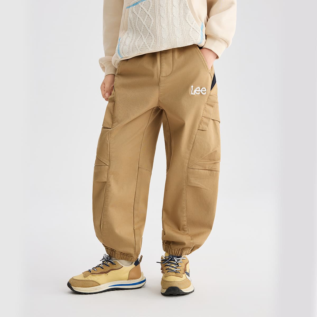 lee С флисовой подкладкой Теплоизоляционный Fashion Vintage Большой карман Эластичный манжет Брюки карго Подростки - изображение 2