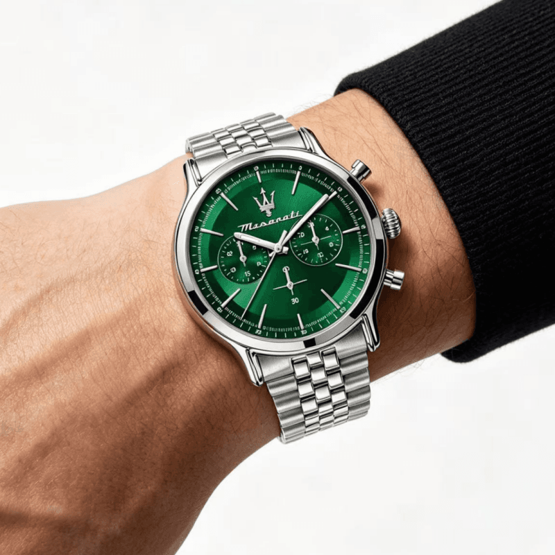 Механические часы Maserati Кварцевый механизм Мужские часы 42mm*42mm*11,35mm Зеленый - изображение 6