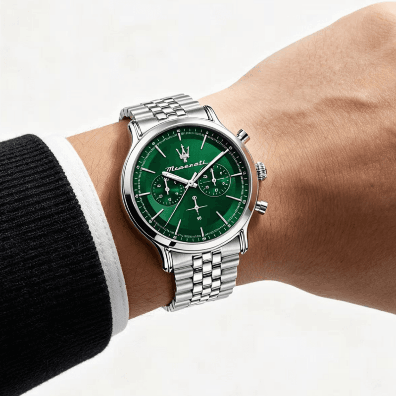 Механические часы Maserati Кварцевый механизм Мужские часы 42mm*42mm*11,35mm Зеленый - изображение 7