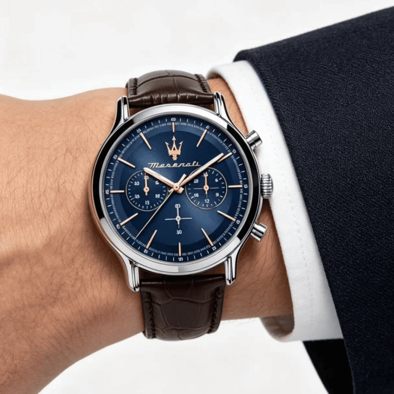 Механические часы Maserati Кварцевый механизм Мужские часы 42mm*42mm*11,35mm Синий - изображение 5