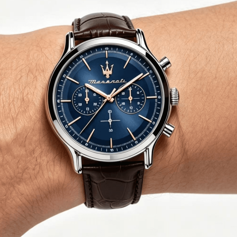 Механические часы Maserati Кварцевый механизм Мужские часы 42mm*42mm*11,35mm Синий - изображение 4