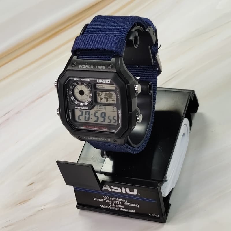 Часы Casio AE-1200WH-1A Nylon Blue - изображение 4