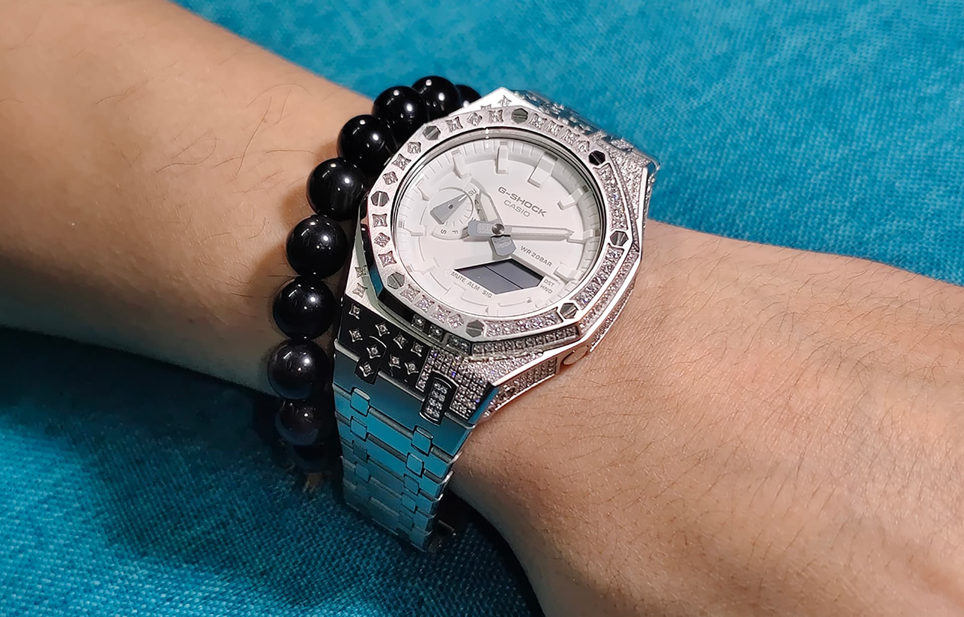 Часы CASIO GA-2100-7A7 Custom Edition Silver Stainless Steel - изображение 8