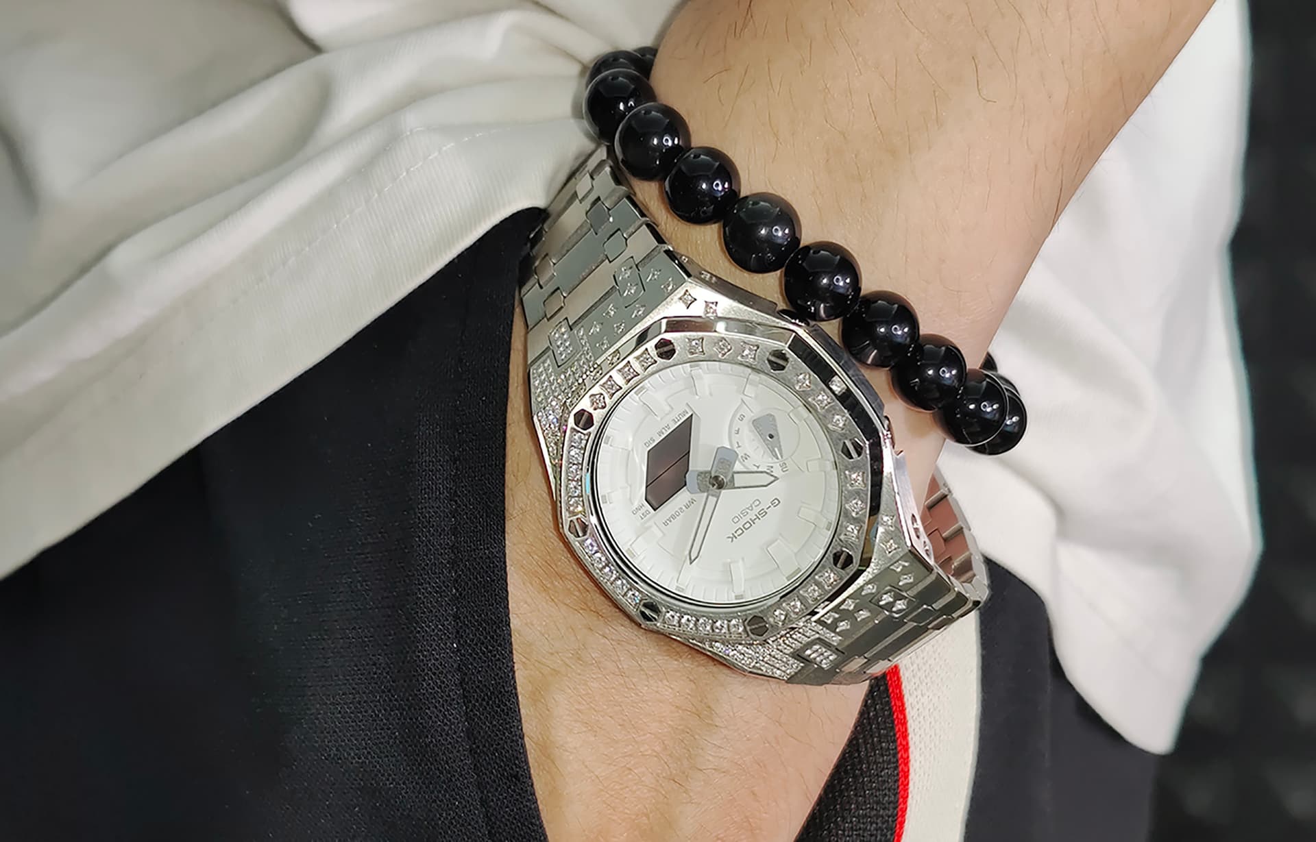 Часы CASIO GA-2100-7A7 Custom Edition Silver Stainless Steel - изображение 7