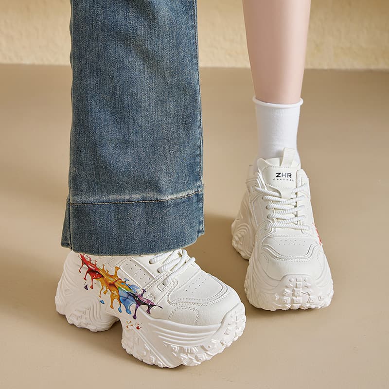 Кроссовки ZHR Little White bear Устойчивые к истиранию Легкие Низкие Кроссовки с толстой подошвой Женские Бежевые - изображение 4