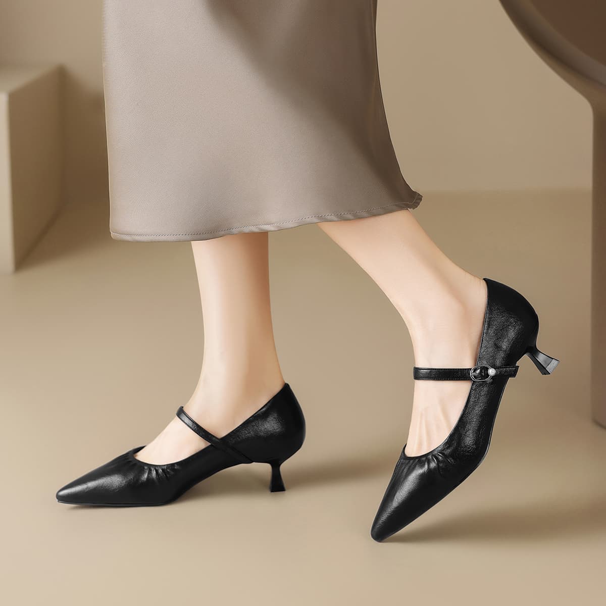 ZHR Туфли Мэри Джейн с узким каблуком 4CM для женщин - изображение 6